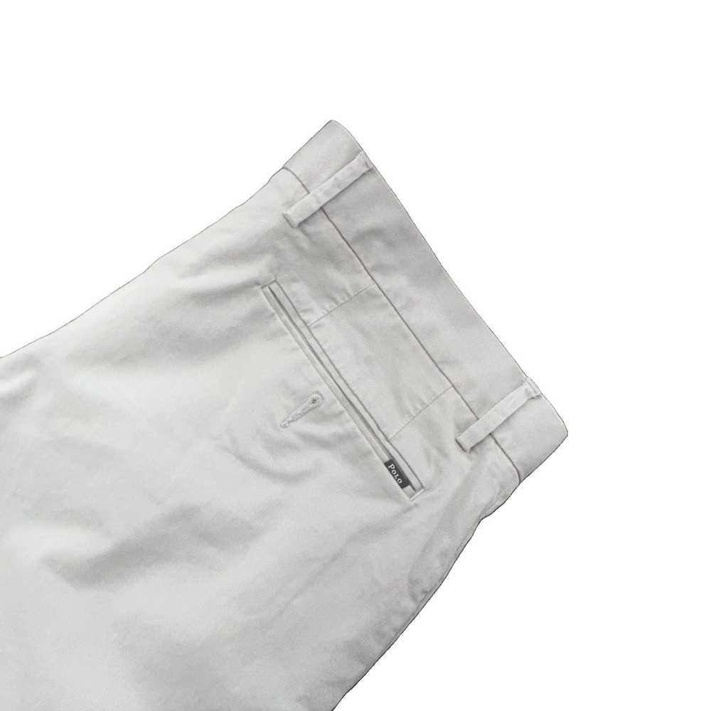 Polo Ralph Lauren Chino Pants Mens 36x30 Light Gray Stretch Slim Fit Cotton